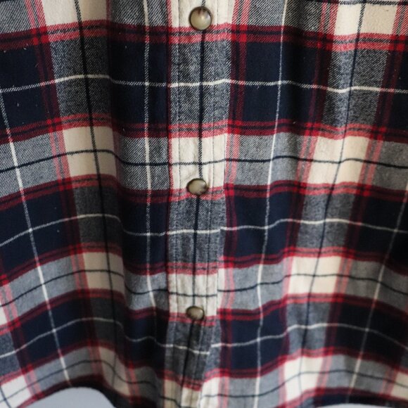 Jachs Girlfriend Womens Sz XL Plaid Snap Button Flannel Comfy Fleece Sweater - Picture 8 of 12